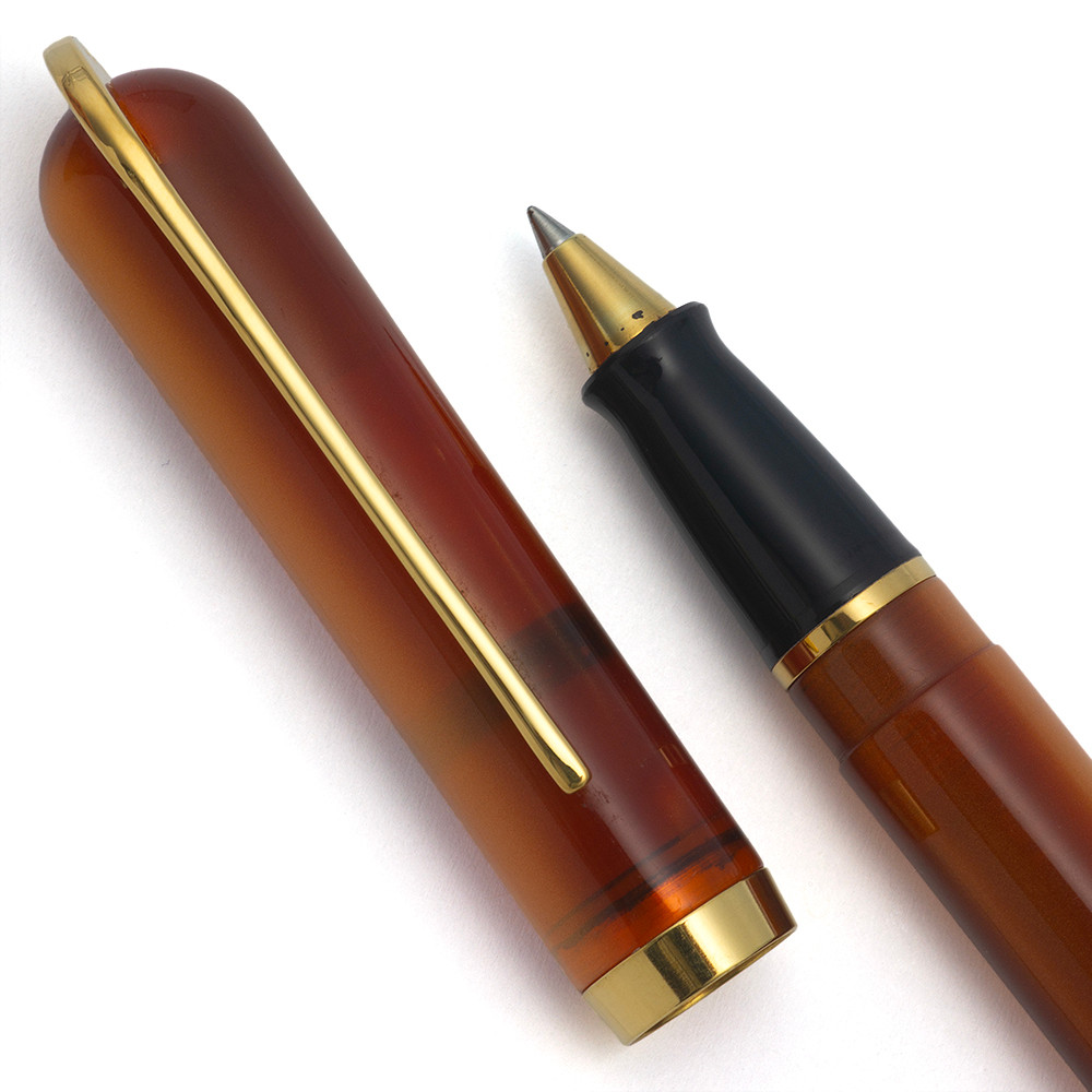 Visconti Pericle Rollerball Pen (1994) - First Version, Amber Pearl w GP Trim  (Excellent +, Works Well)