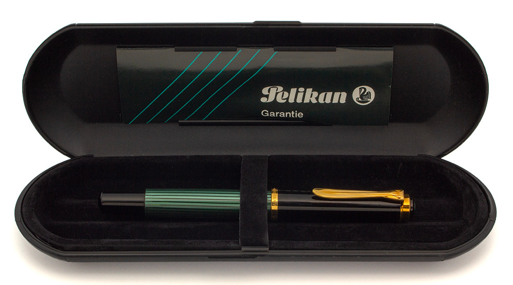 Pelikan M400 Fountain Pen Old Style (1982-90) - Green Stripe, 14k Broad Nib (Excellent + in Box, Works Well)