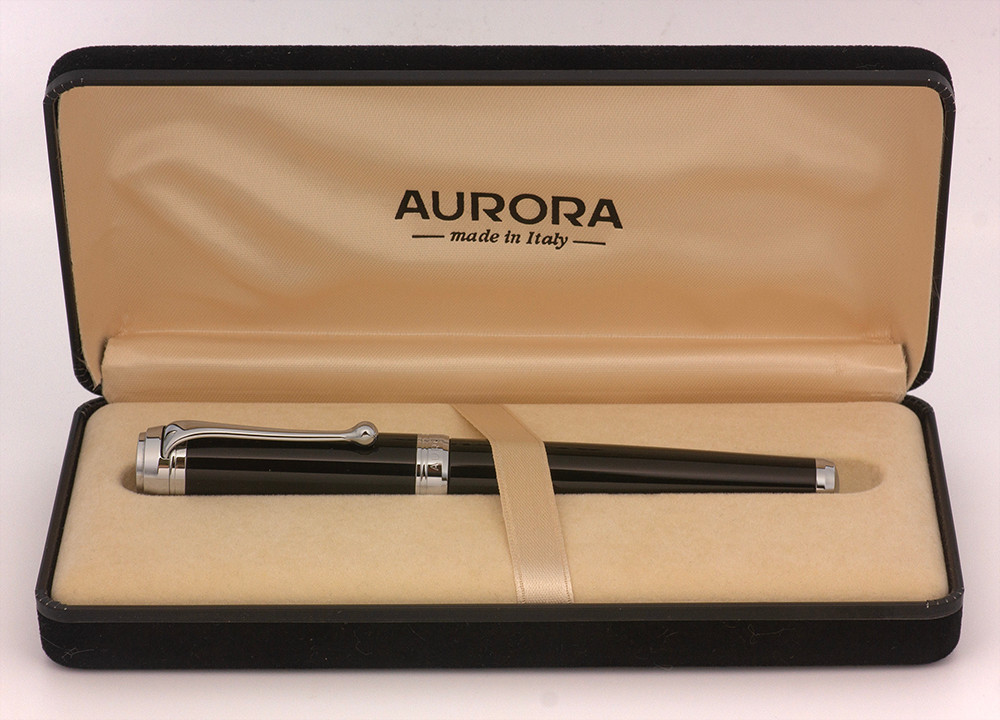 Aurora Talentum Rollerball Pen - Black w Chrome Trim (Near Mint in Box, Works Well)