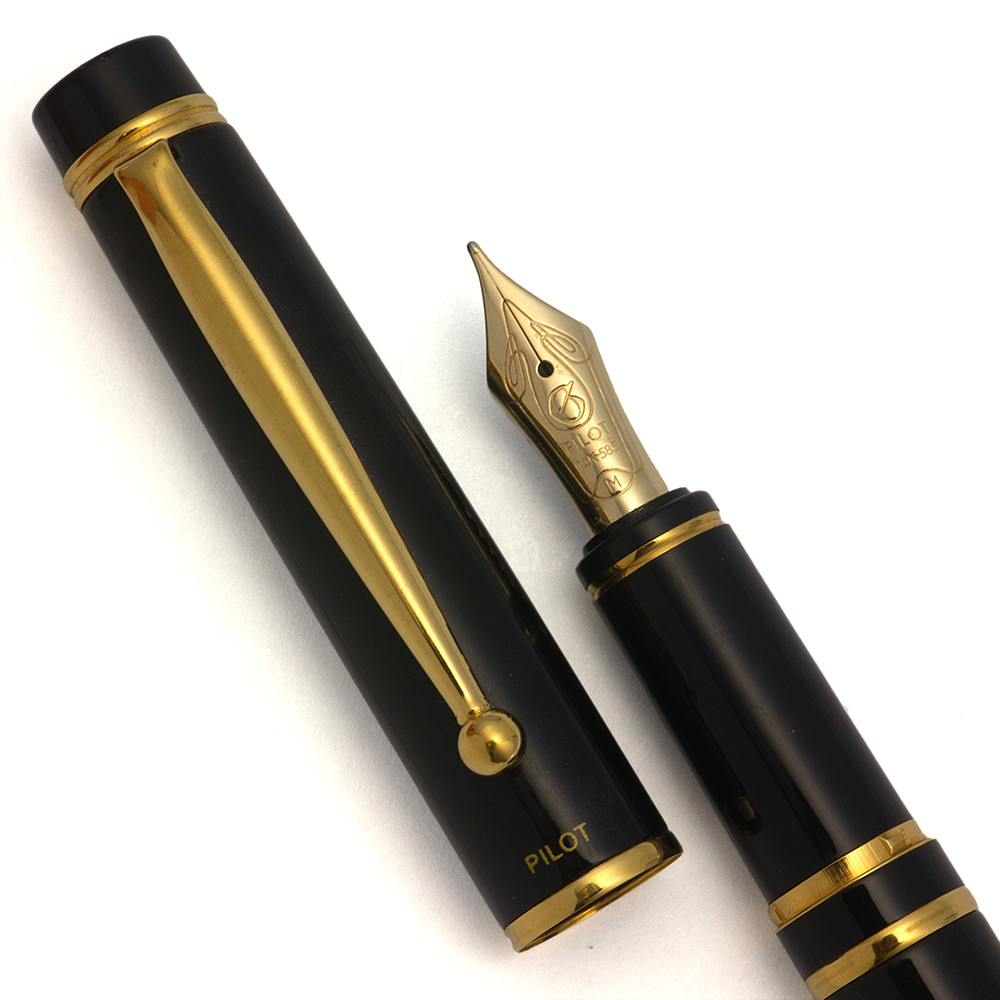 Pilot Namiki Grance Fountain Pen - Black w GT, C/C, 14k Medium Nib (Excellent, Works Well)