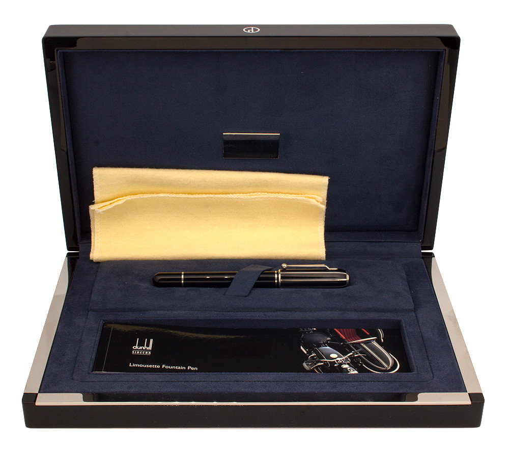Dunhill Sidecar Limousette LE Fountain Pen - Black w Sterling Silver Trim, 18k Medium (Excellent in Box, Works Well)