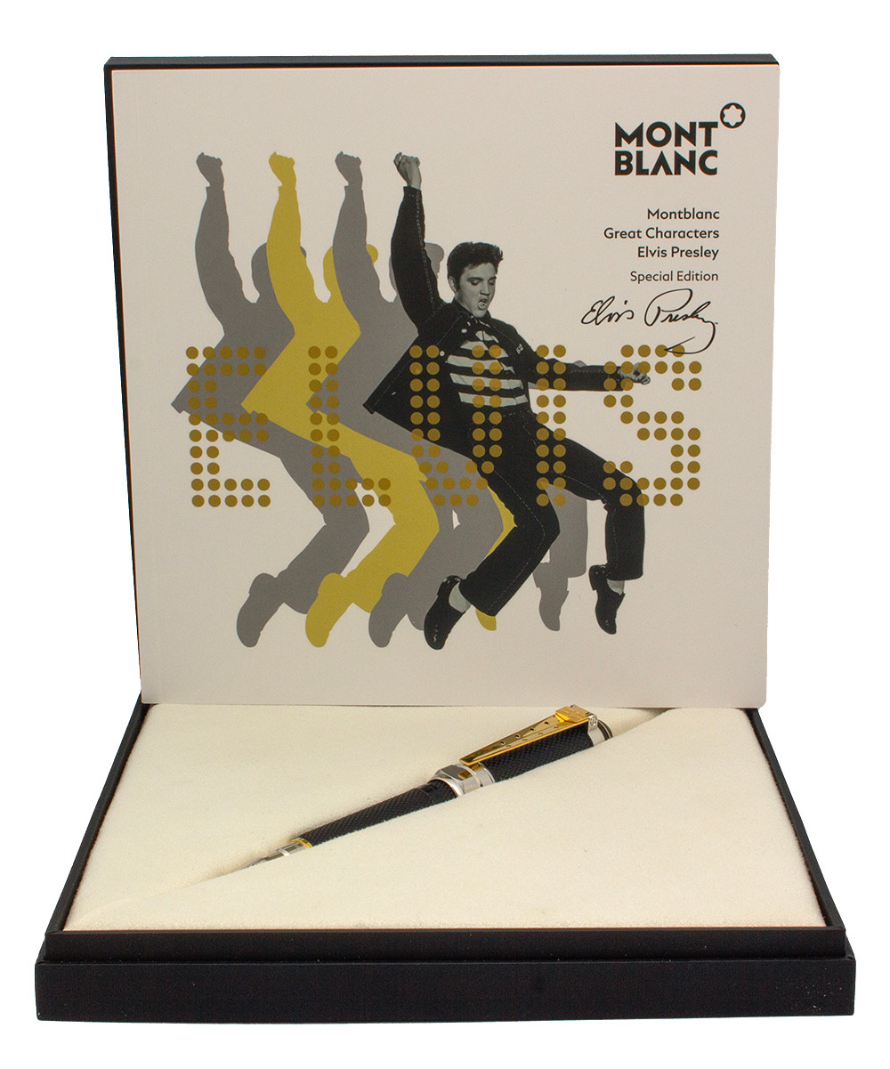 Montblanc Great Characters Elvis Presley Fountain Pen (2020) - Special Edition, Black  Guilloche, C/C, 18k Fine Nib (Near Mint in Box, Works Well)