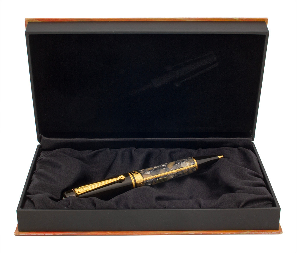 Montblanc Writers Edition LE Ballpoint Pen (1996) - Alexandre Dumas (w/ Son's Signature), White Marble (Near Mint in Box, Works Well)