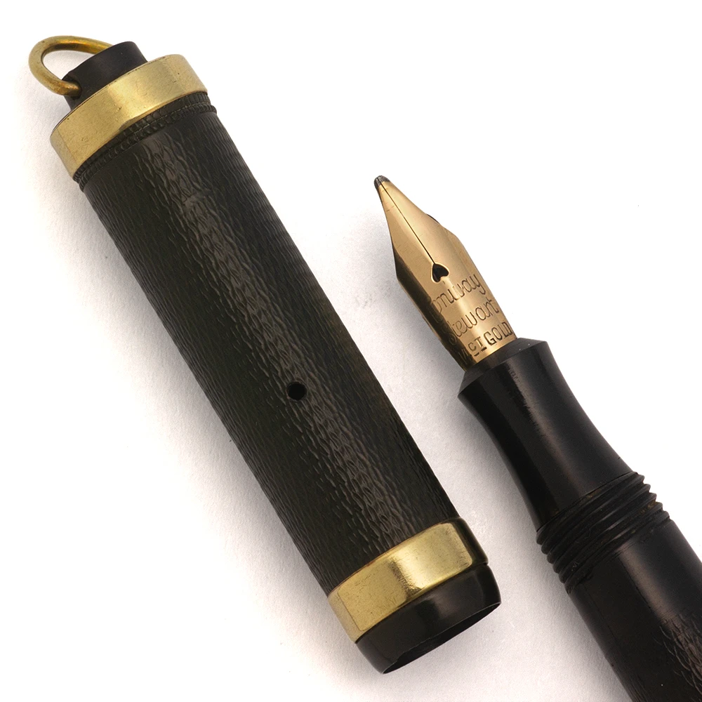 Conway Stewart 526 "Dinkie" Vintage Ring-Top Fountain Pen - BCHR, Lever Filler,  Fine 14k Flexible Nib (Excellent, Restored)