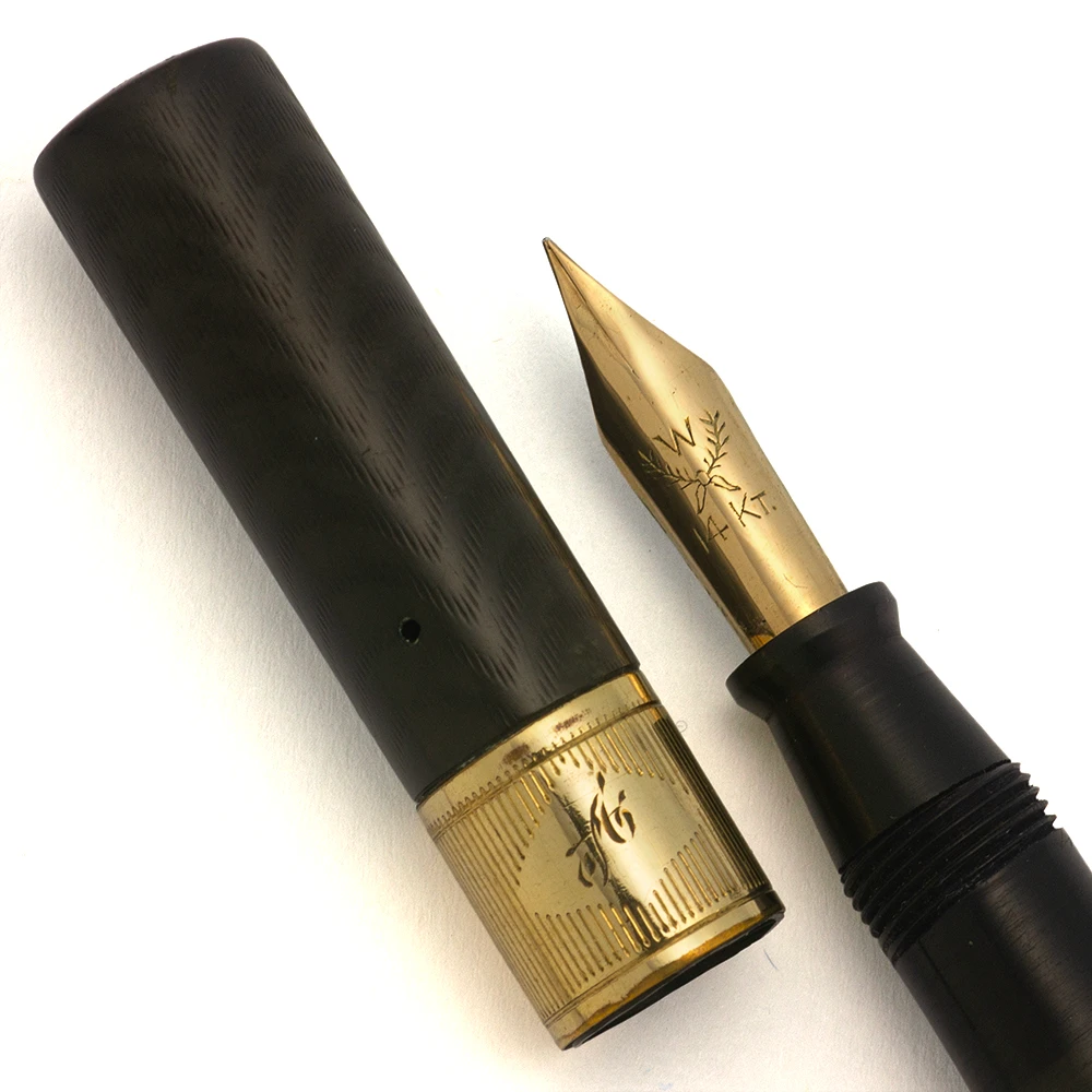 Paul E. Wirt Fountain Pen - BCHR w GT, Lever Filler, Small Size, Fine 14k Nib (Excellent, Works Well)