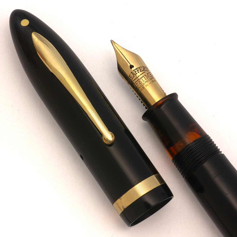 Sheaffer Balance Lifetime Oversized (1935-42) - Jet Black, Lever Fill, 14k Fine Nib (Excellent, Restored)