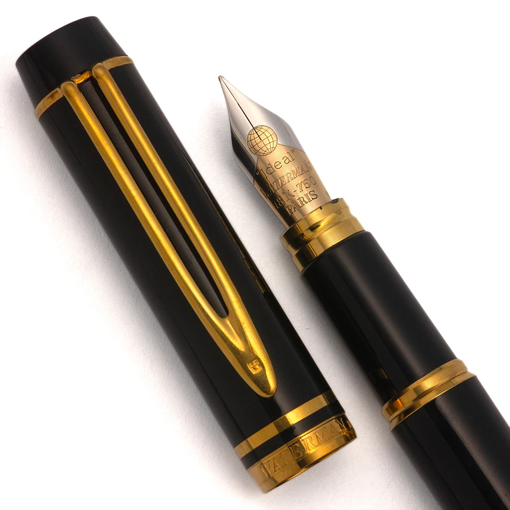 Waterman Le Man 100 Fountain Pen - Black, C/C, Fine 18k Nib (Excellent, Works Well)