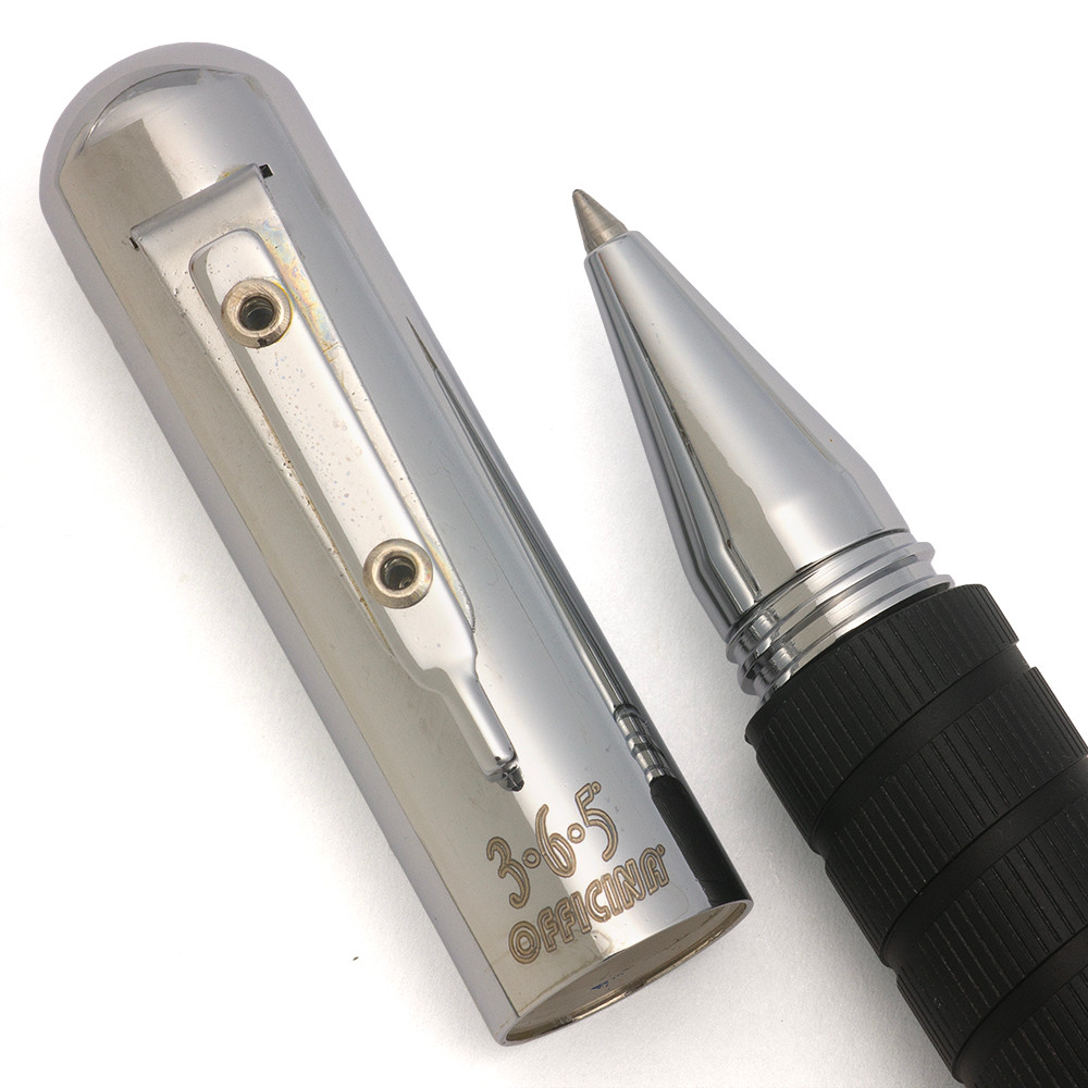 Giuliano Mazzuoli 365 Officina Rollerball - Fresa, Black Barrel, Chrome Cap (Excellent, Works Well)