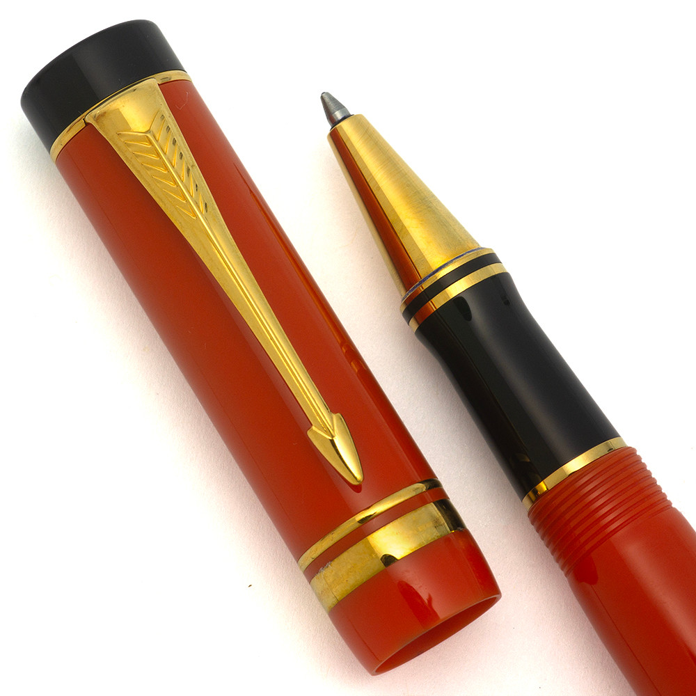 Parker Duofold International SE Rollerball Pen (1991) - Orange (Excellent +, Works Well)