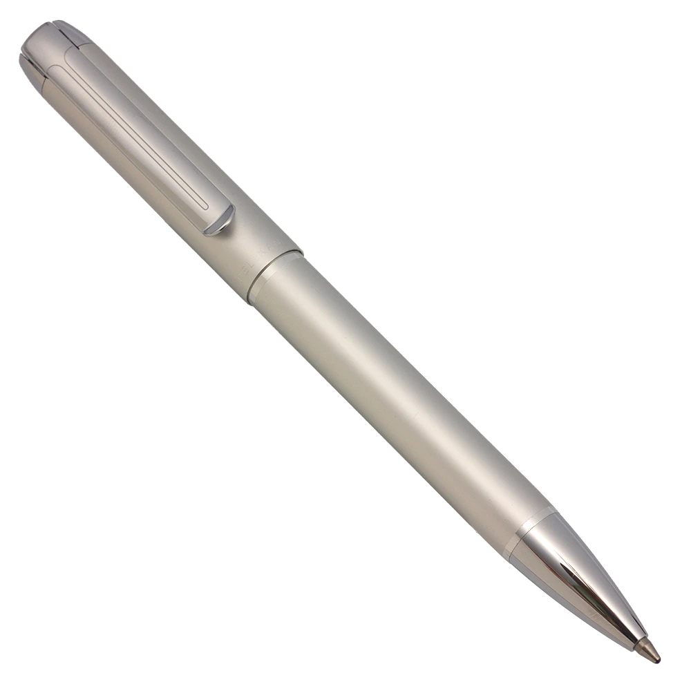 Pelikan Pura P40 Ballpoint Pen -  Silver Aluminum w Chrome Trim    (Near Mint, Works Well)