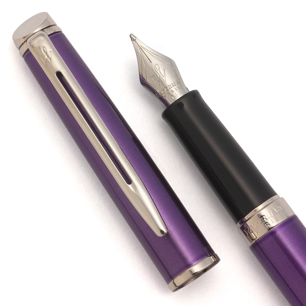 Waterman Hemisphere Fountain Pen - Purple w CT, C/C, Medium Steel Nib (Excellent +, Works Well)