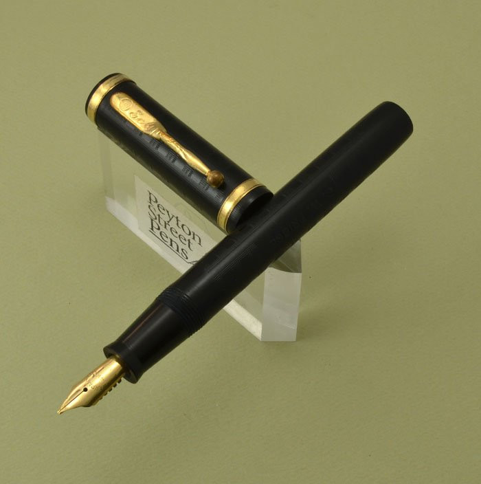 Eclipse Fountain Pen - Oversize BCHR Greek Key, Flexible 14k Nib (Excellent)