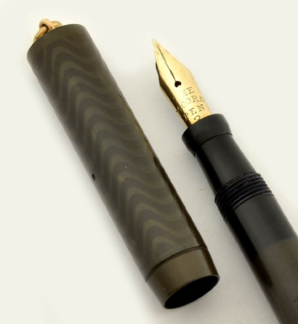 Moore #2 Self Filling Fountain Pen - Ring Top, BCHR, 14k Flexible Fine Nib (Excellent, Restored)