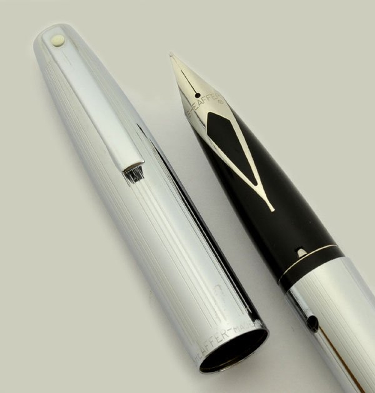 Sheaffer Triumph Imperial (1990s) Fountain Pen- Shiny Chrome, Medium Steel Nib (New Old Stock)