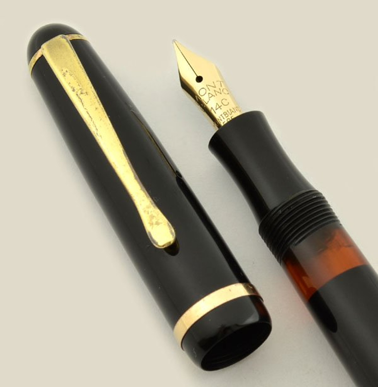 Montblanc 342G Fountain Pen - 1950s, Basic Black, 14k Flexible Fine Nib (Excellent, Works Well)
