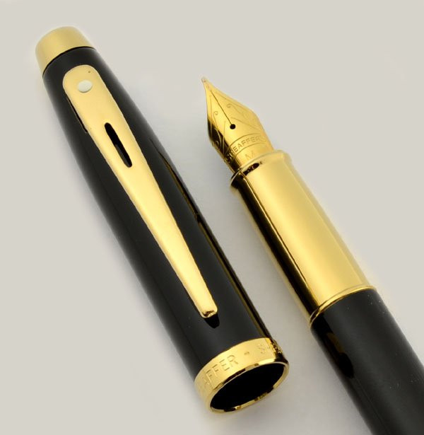Sheaffer 100 Fountain Pen - Black with Gold Trim, Medium (SPECIAL PURCHASE)