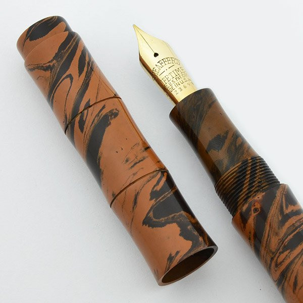 Ranga Ebonite Bamboo - Eye Dropper, 14k Sheaffer Lifetime Nib, Mottled Brown (New)