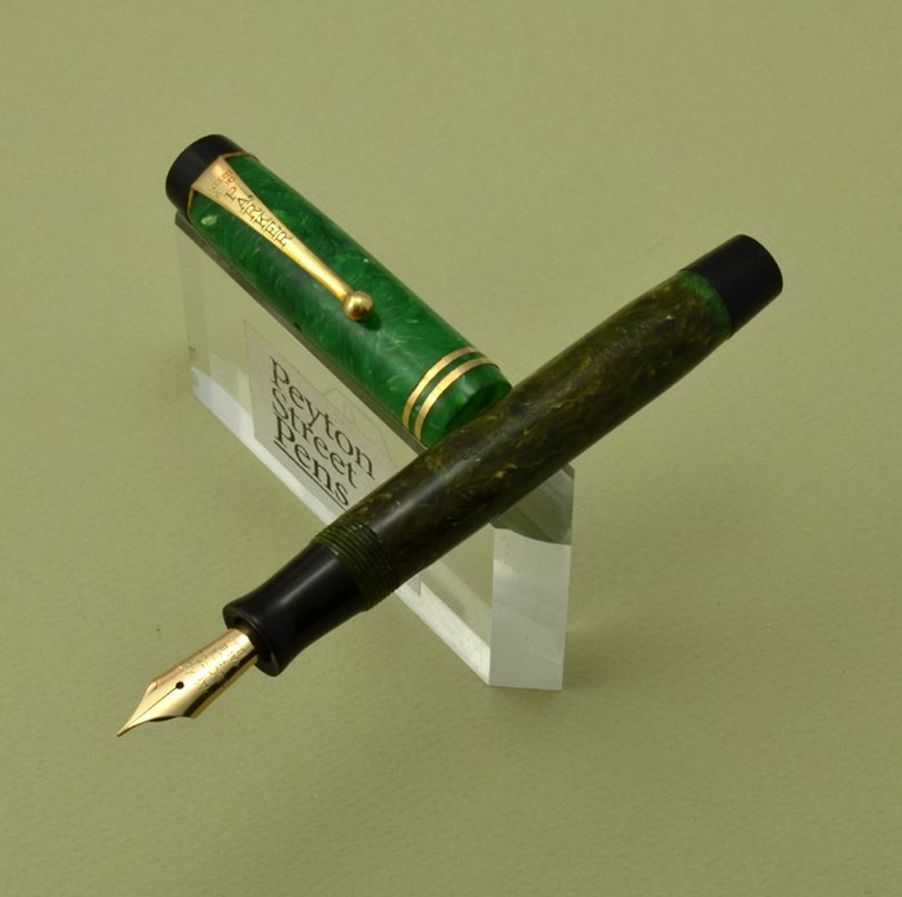 Parker Duofold Junior 1930s Streamline Fountain Pen - Green, XF Duofold Nib (Excellent, Restored)