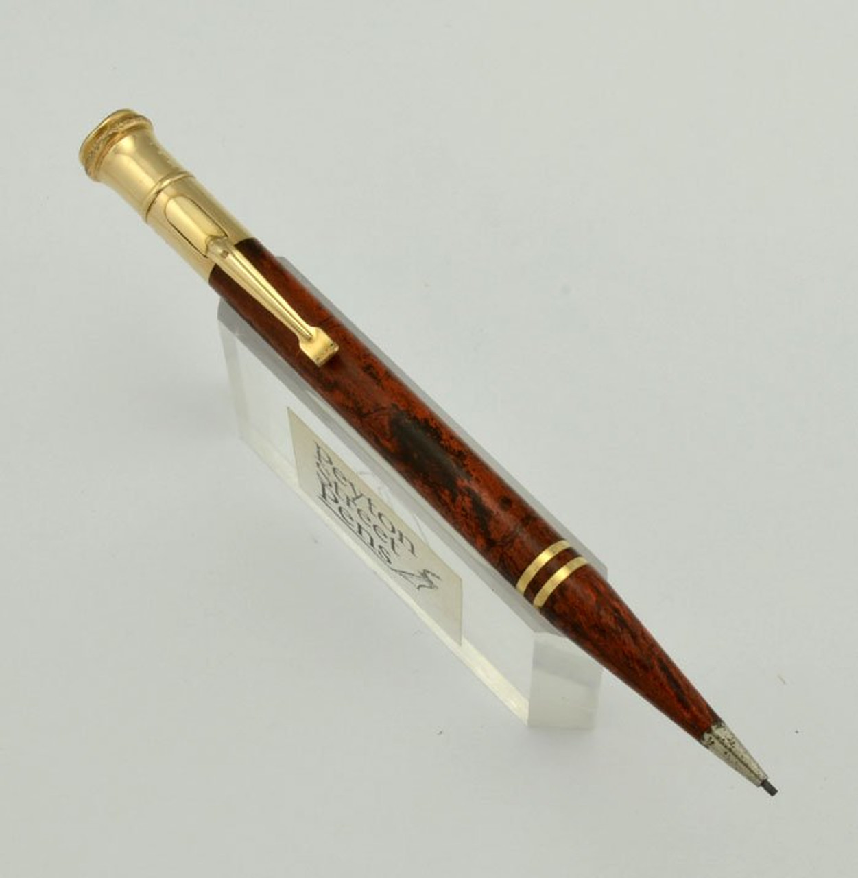 Wahl Early Mechanical Pencil - 1924-30, Red Mottled, Gold Filled Trim (Excellent, Works Well)