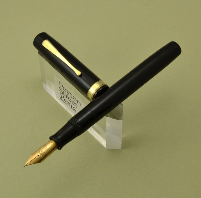 Waterman 7 Fountain Pen - Black Celluloid, IDEAL Purple #7 Nib