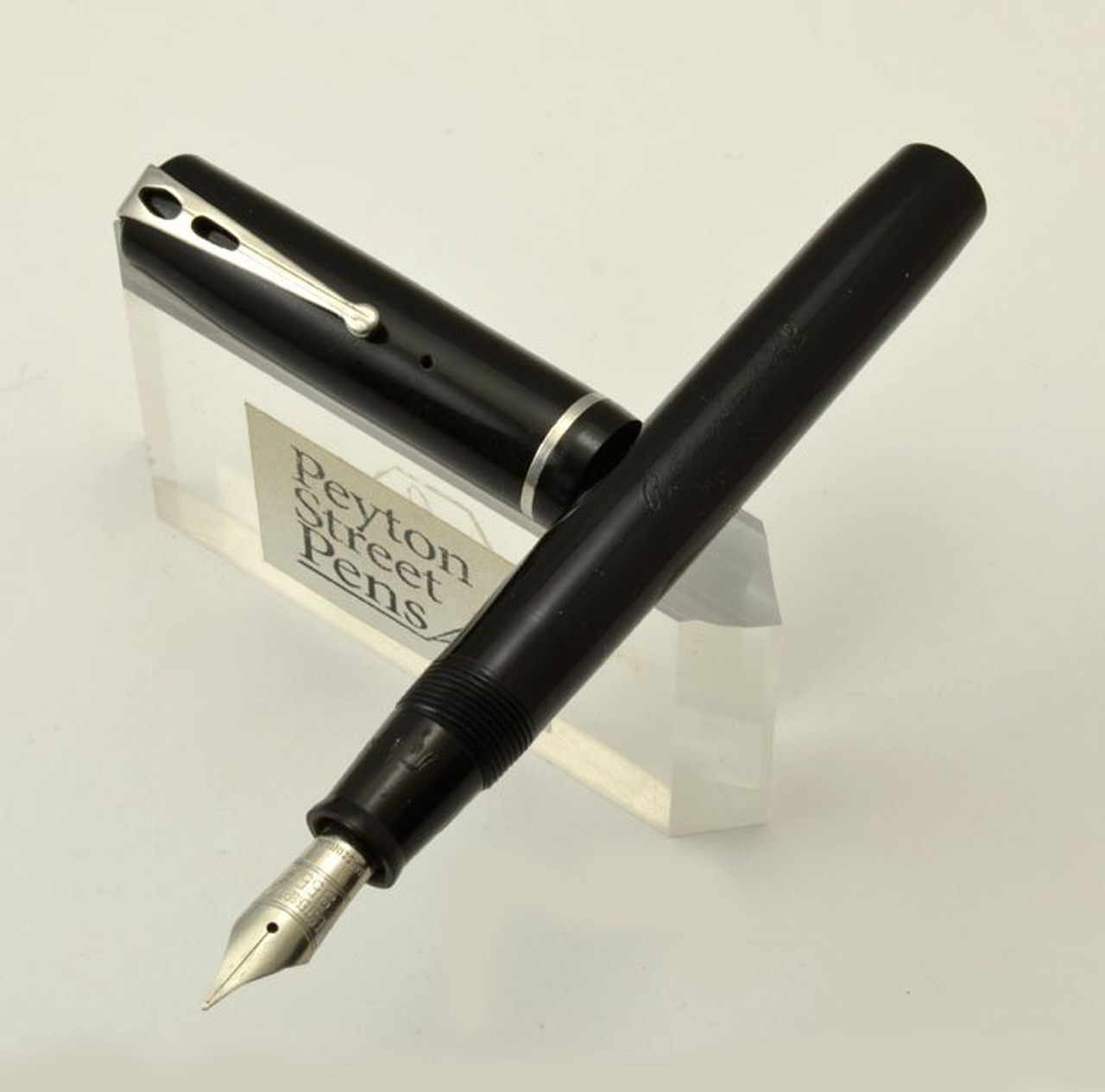 Esterbrook Dollar Fountain Pen - Full Size, Black 9556 Nib Fine Firm (Very Nice, Restored)