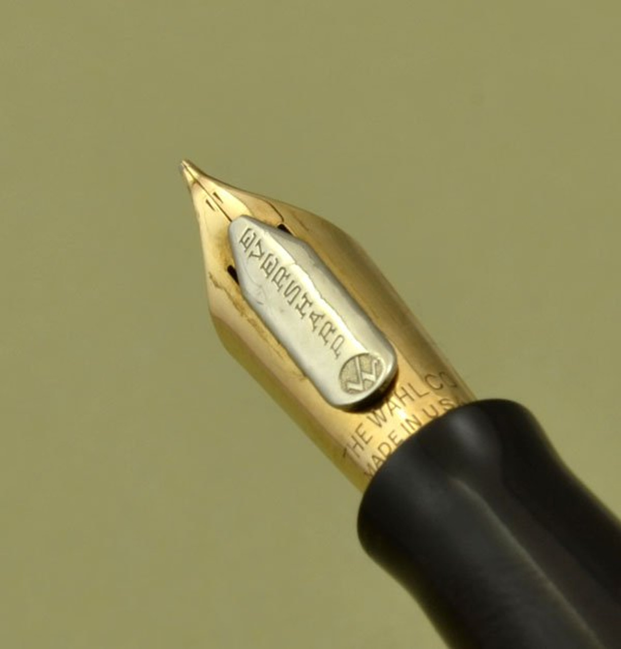 Wahl Doric Gold Seal Desk Fountain Pen - Green, Lever Fill, Adjustable Nib  (Excellent, Works Well)