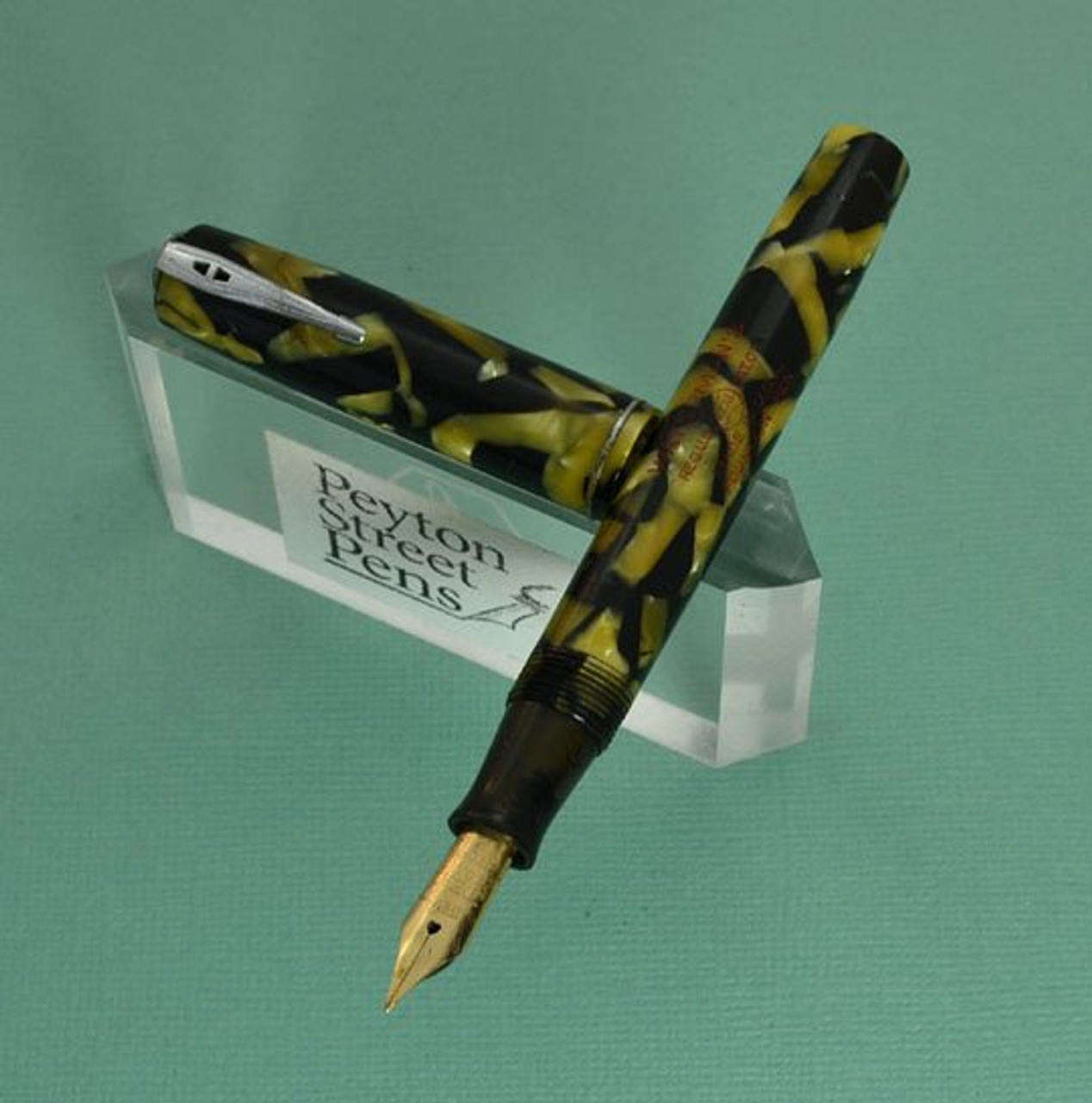 Waterman 92V - Black & Pearl Marble, Fine Full Flex Nib (Very Nice, Restored)