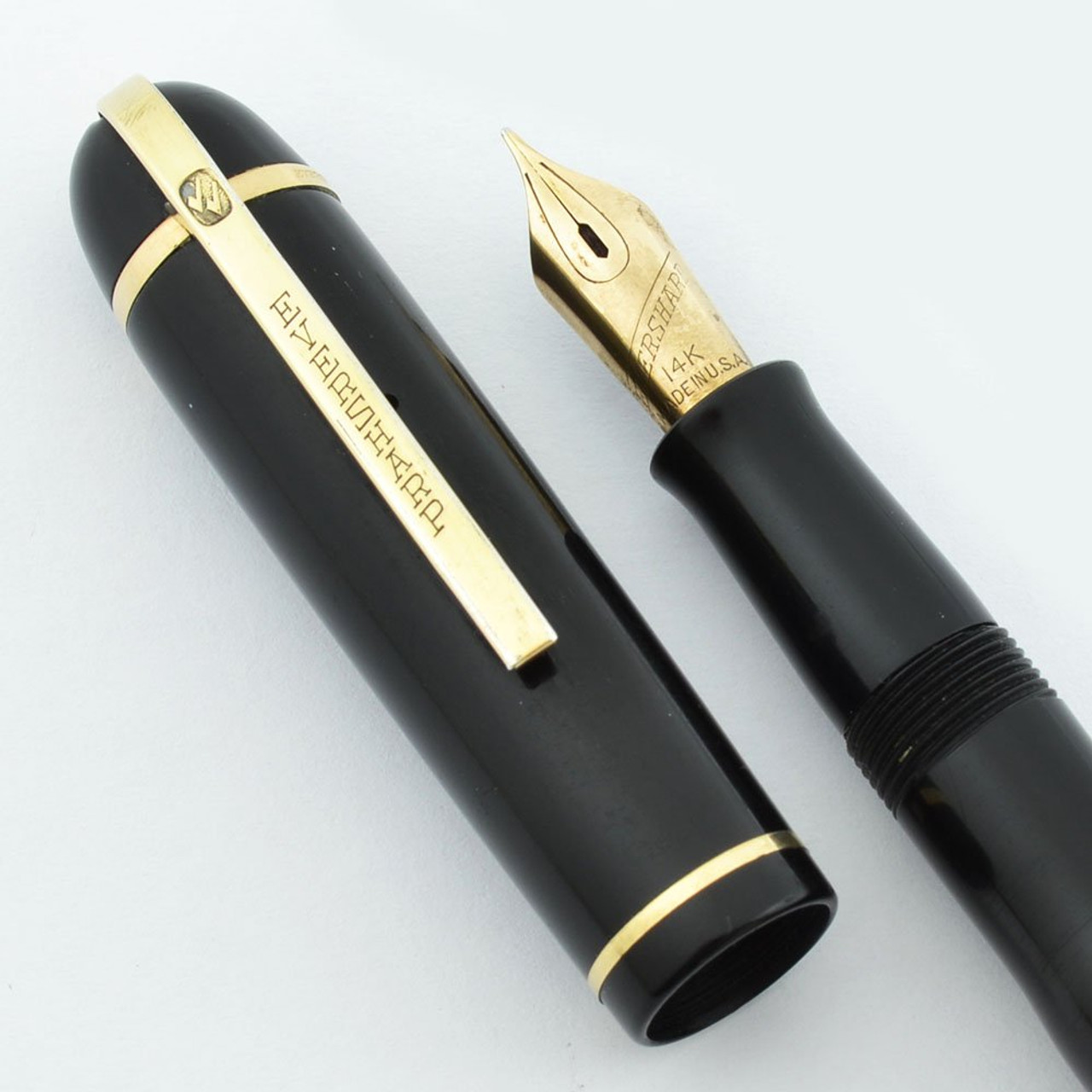 Eversharp Steamliner Fountain Pen - Economy Skyline, Black Cap & Barrel, Manifold Medium (Very Nice, Restored)