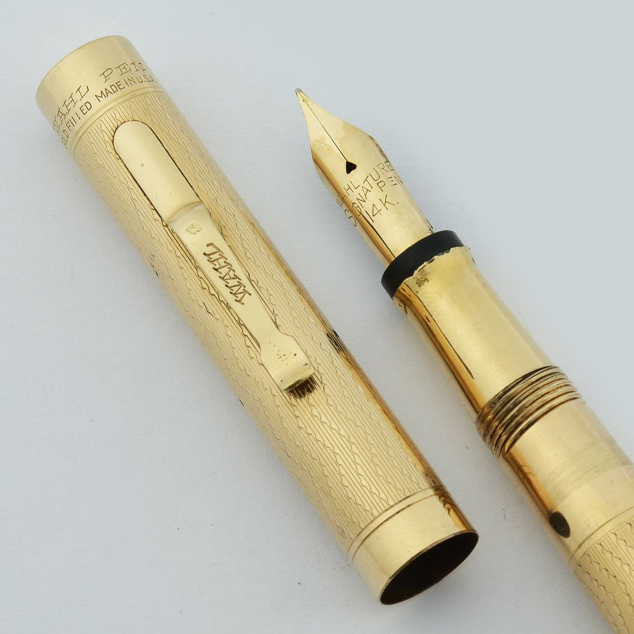 Wahl #2 Signature Fountain Pen 1920s - Junior Size w Clip, Gold Filled, Semi-Flex Signature Nib (Excellent, Restored)