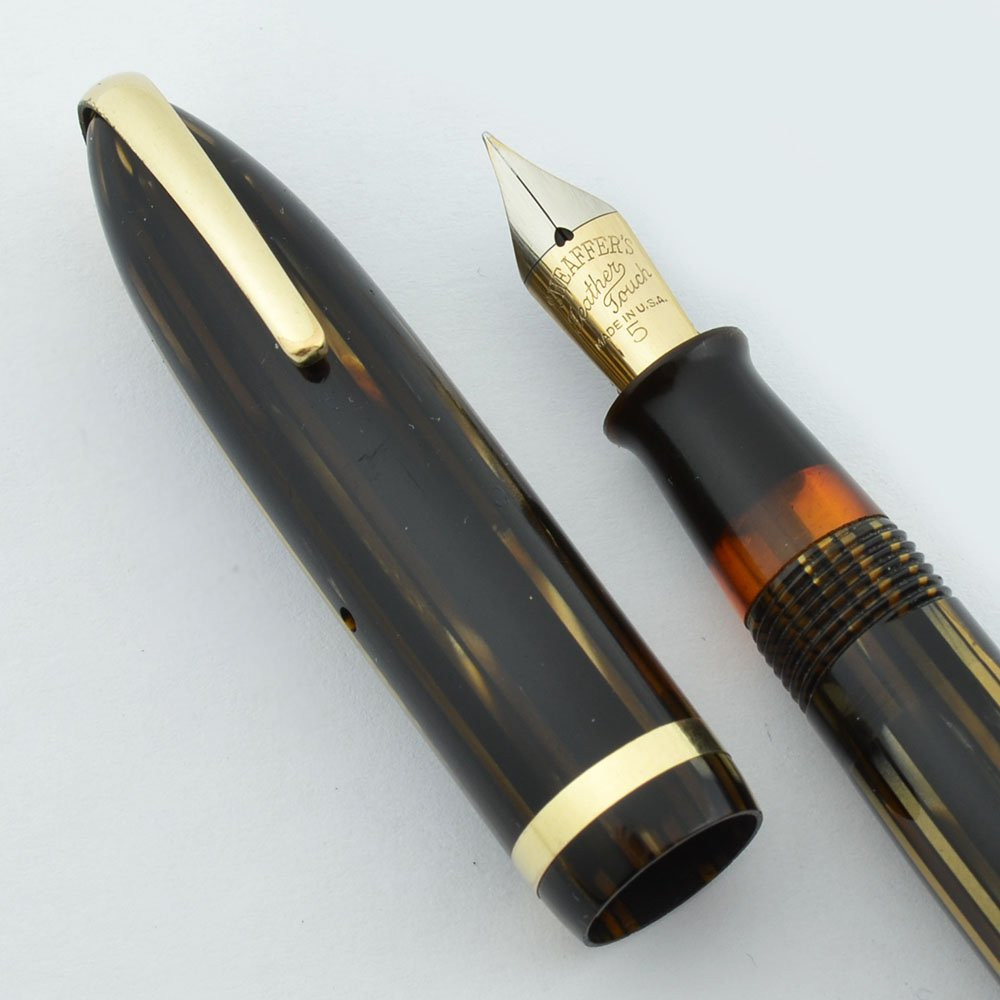 Sheaffer Balance 500, Military Clip - Lever, Brown Striated, Semi