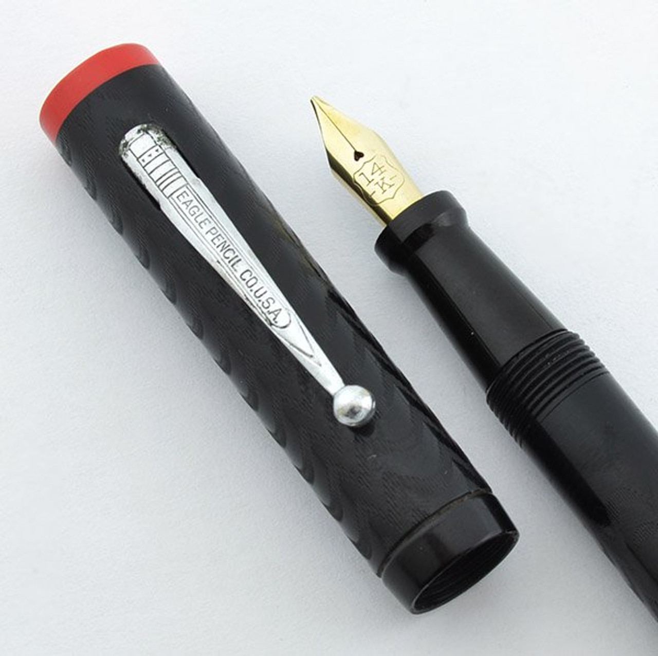 Eagle Torpedo 830 Mechanical Pencil - Black Chased Hard Rubber, 2.0mm Drawing Leads (Very Nice, Restored)