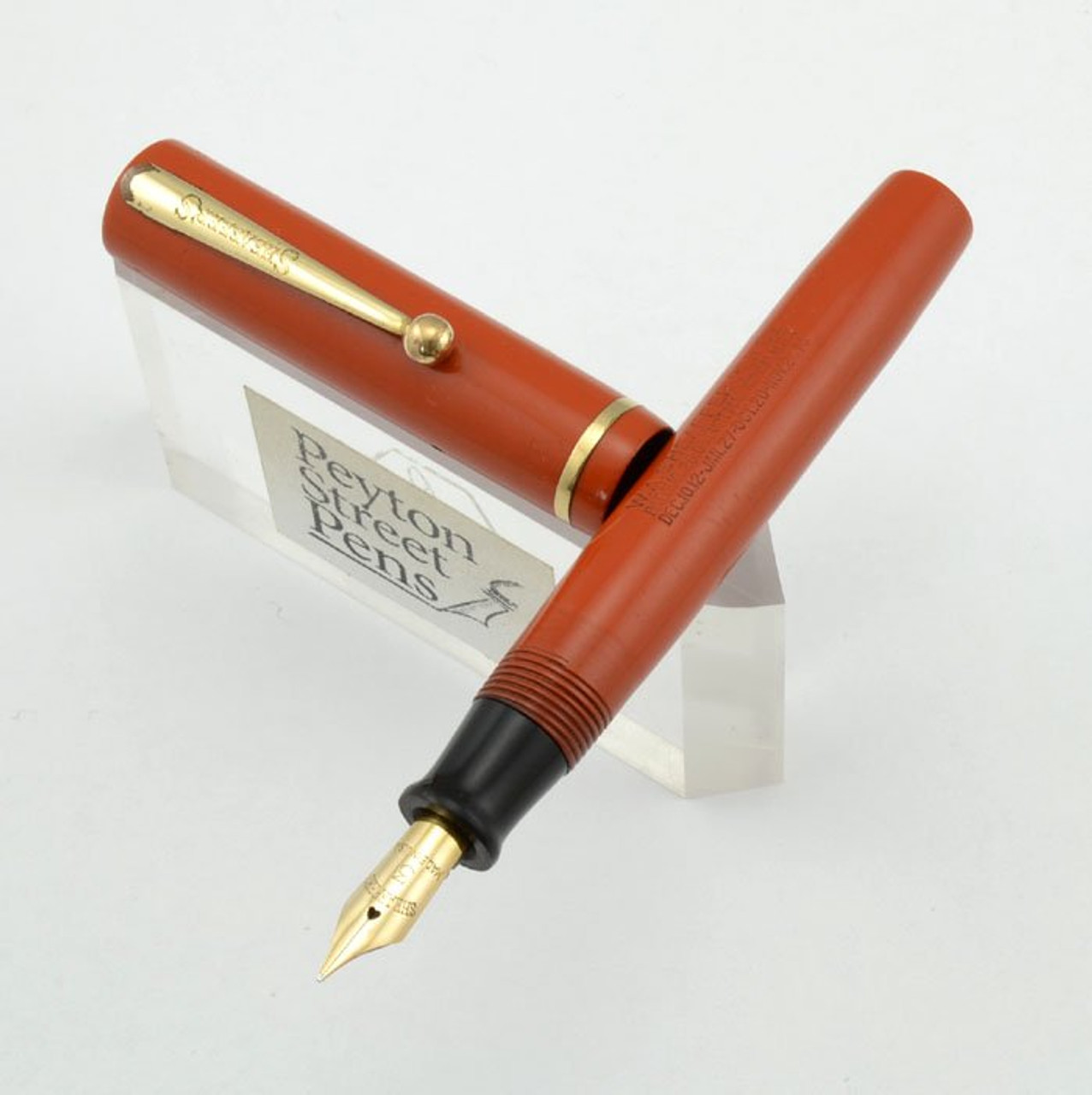 〜60s vintage PENNYS ombre check swingtop Sheaffer 3-25 Flat Top 1930 - Gold Filled Smooth Finish