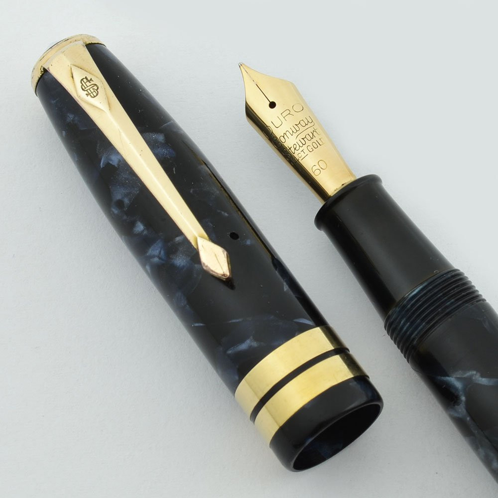 Conway Stewart 　Antique美品 Conway Stewart 60 Fountain Pen 1950s - Blue Marble, Fine Nib