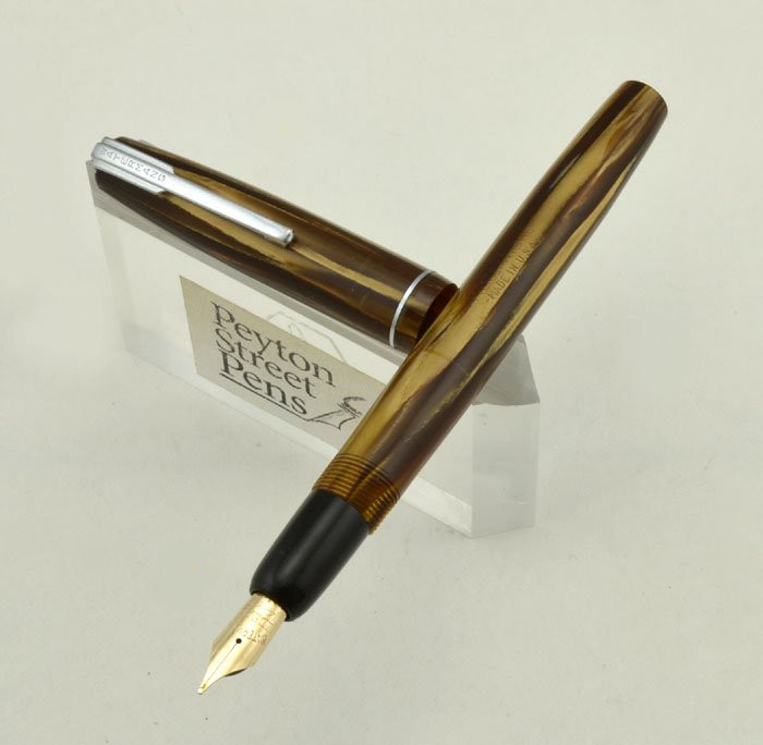 Waterman Stalwart Fountain Pen - Full Size, Brown Marble, Gold