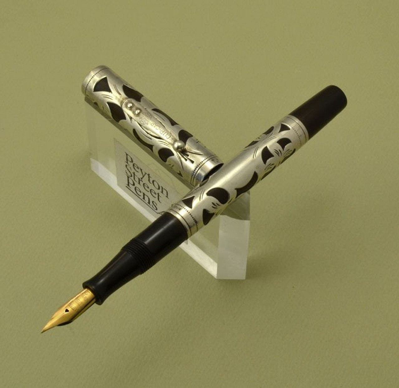 Waterman 452 Sterling Filigree Overlay Pattern -  Fine Full Flex NY Nib (Excellent, Restored)