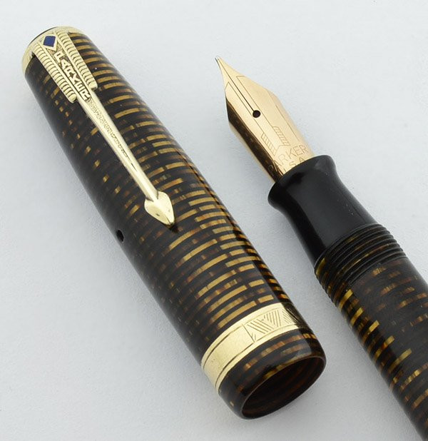 Parker Vacumatic Major Fountain Pen - 1943, Golden Pearl, Extra Fine (Very Nice, Restored)