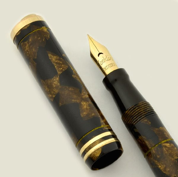 Conklin Endura Ring Top Fountain Pen - Blue Lapis, Full Flex Medium (Excellent, Restored)