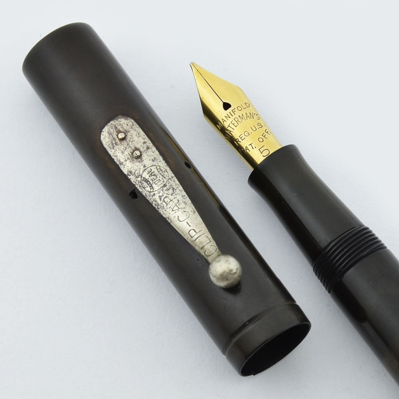 Waterman 55 Fountain Pen -  BCHR with Nickel Trim,  Manifold #5 Nib (Very Nice, Restored)