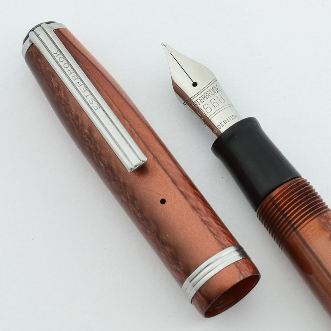 Esterbrook LJ Fountain Pen - Brown, 9668 Firm Medium Nib (Excellent, Restored)