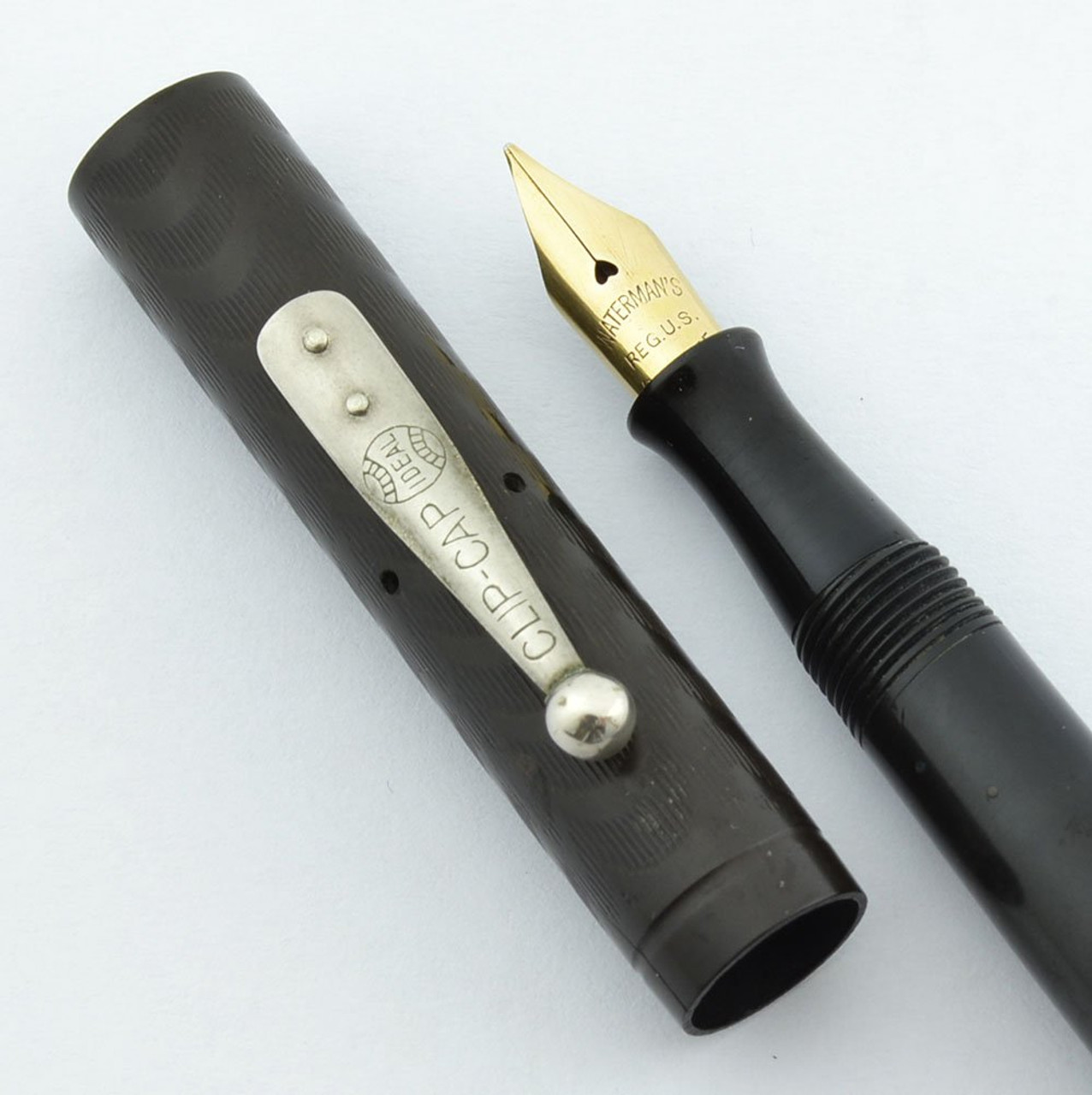 Waterman 52 1/2 Fountain Pen - BCHR, Nickel Trim, Fine Full Flex Nib (Very Nice, Restored)