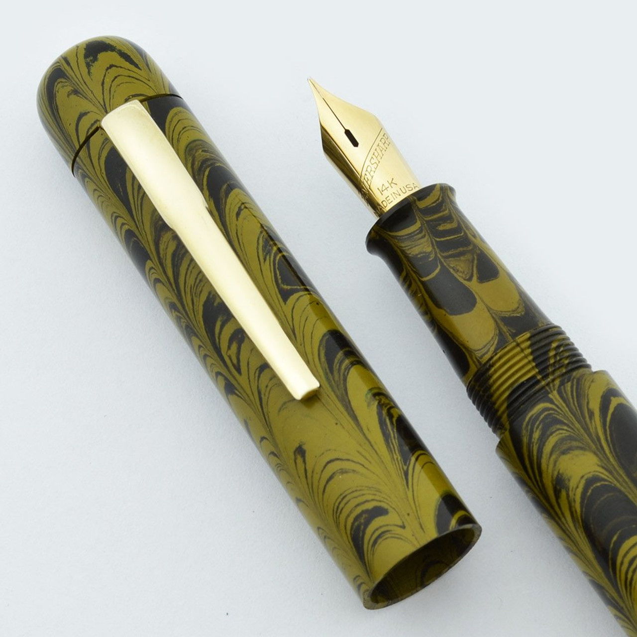 Ranga Ebonite 4cs - Blow-Filler, 14k Eversharp Manifold Fine, Smooth Yellow Ripple (New in Box)