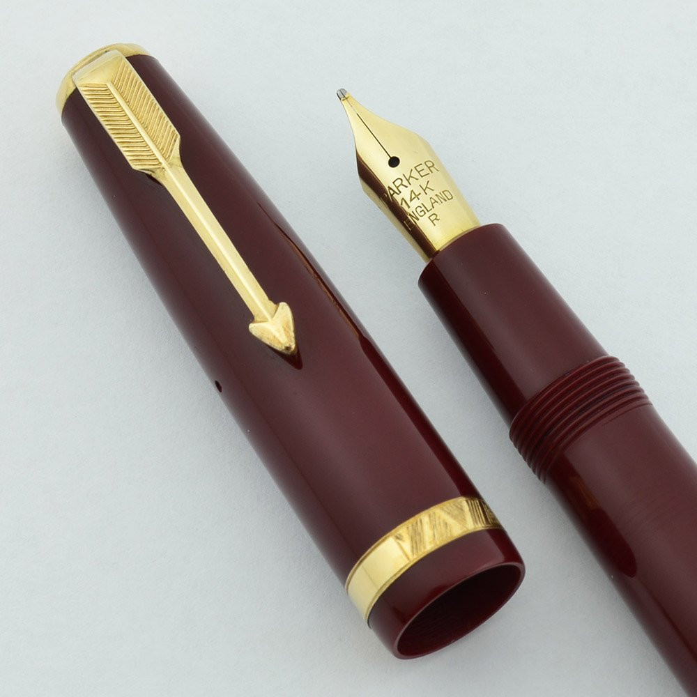 Parker Duofold UK - New Standard, Red, Aerometric, Broad