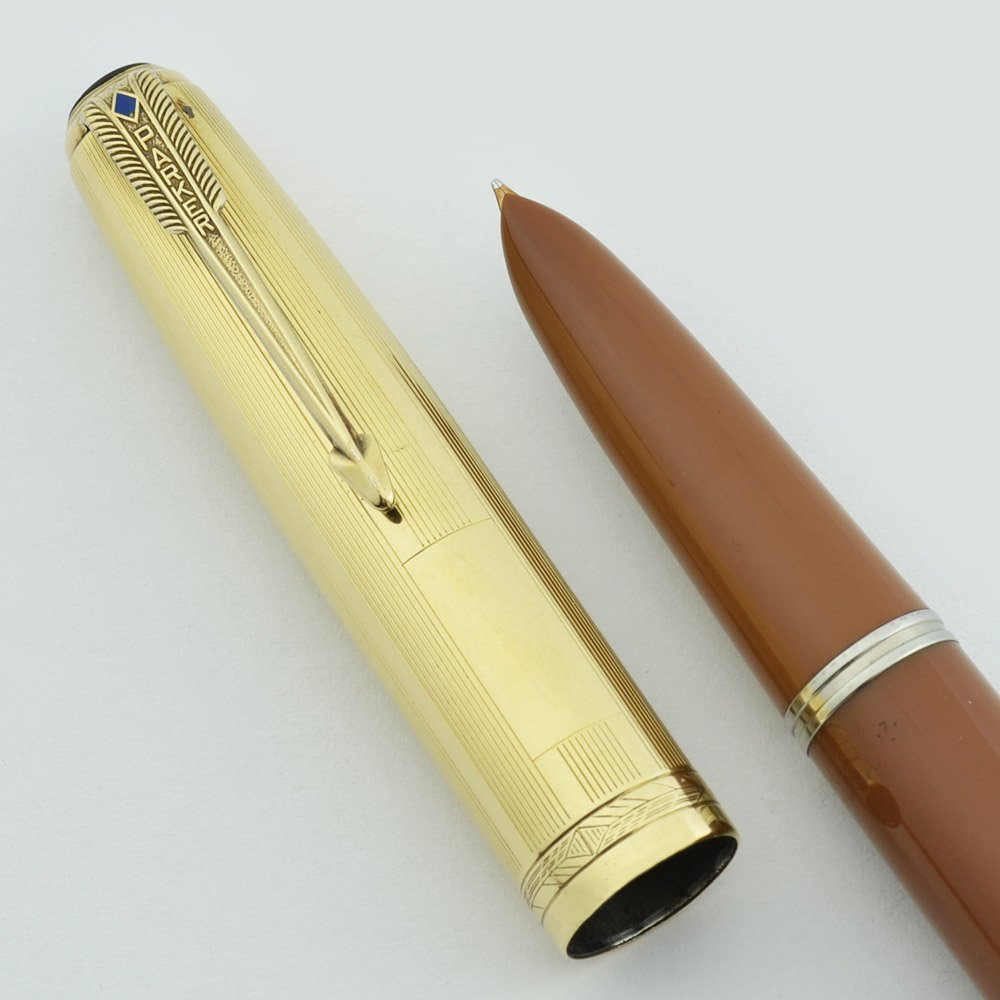 Parker 51 Vacumatic Double Jewel - 1947, Buckskin Beige, Fine (Excellent +, Restored)