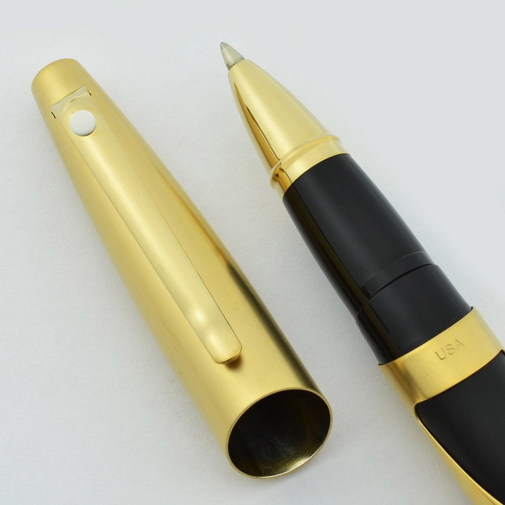 Sheaffer Intrigue Rollerball Pen - Matte Gold and Black (Very Nice)