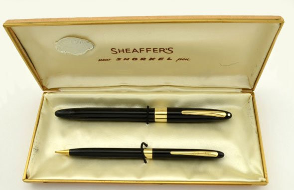 Sheaffer Statesman Snorkel Set  - Black, Fine (Mint in Box, Restored)