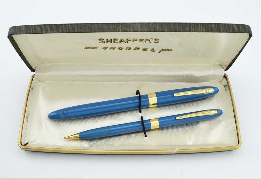 Sheaffer Admiral Snorkel Fountain Pen Set - Pastel Blue, Medium