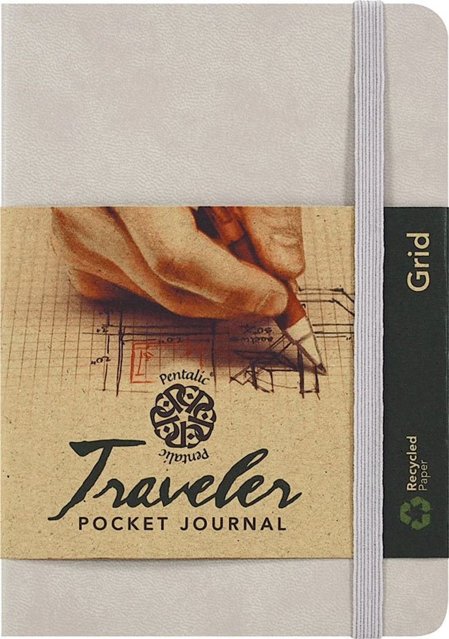 Pentalic 6" x 4" Traveler Pocket Journal (160 Pages) - Grid 5 x 5 mm (FOUNTAIN PEN FRIENDLY)