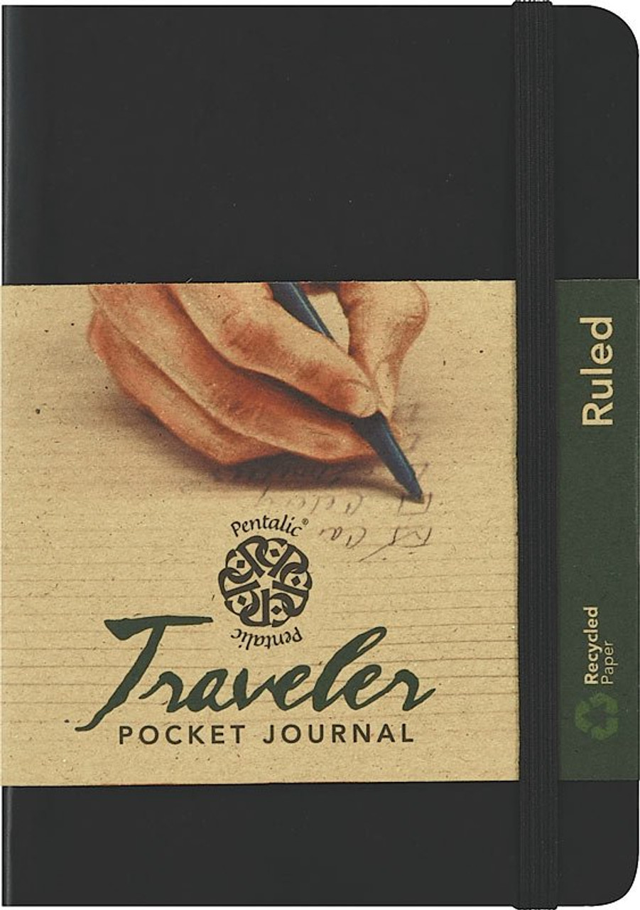 Pentalic 6" x 4" Traveler Pocket Journal (160 Pages) - Ruled (FOUNTAIN PEN FRIENDLY)