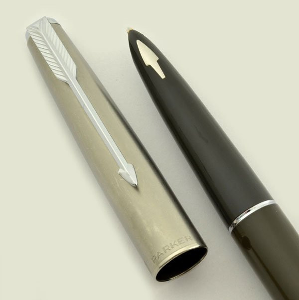 Parker 61 Fountain Pen - Mk I, Red w Steel Cap, Extra Fine Nib