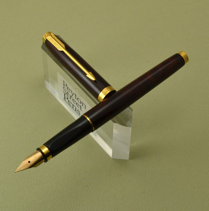 Parker 75 Fountain Pen - Thuya Brown Lacquer, Fine 14k Nib (Very 